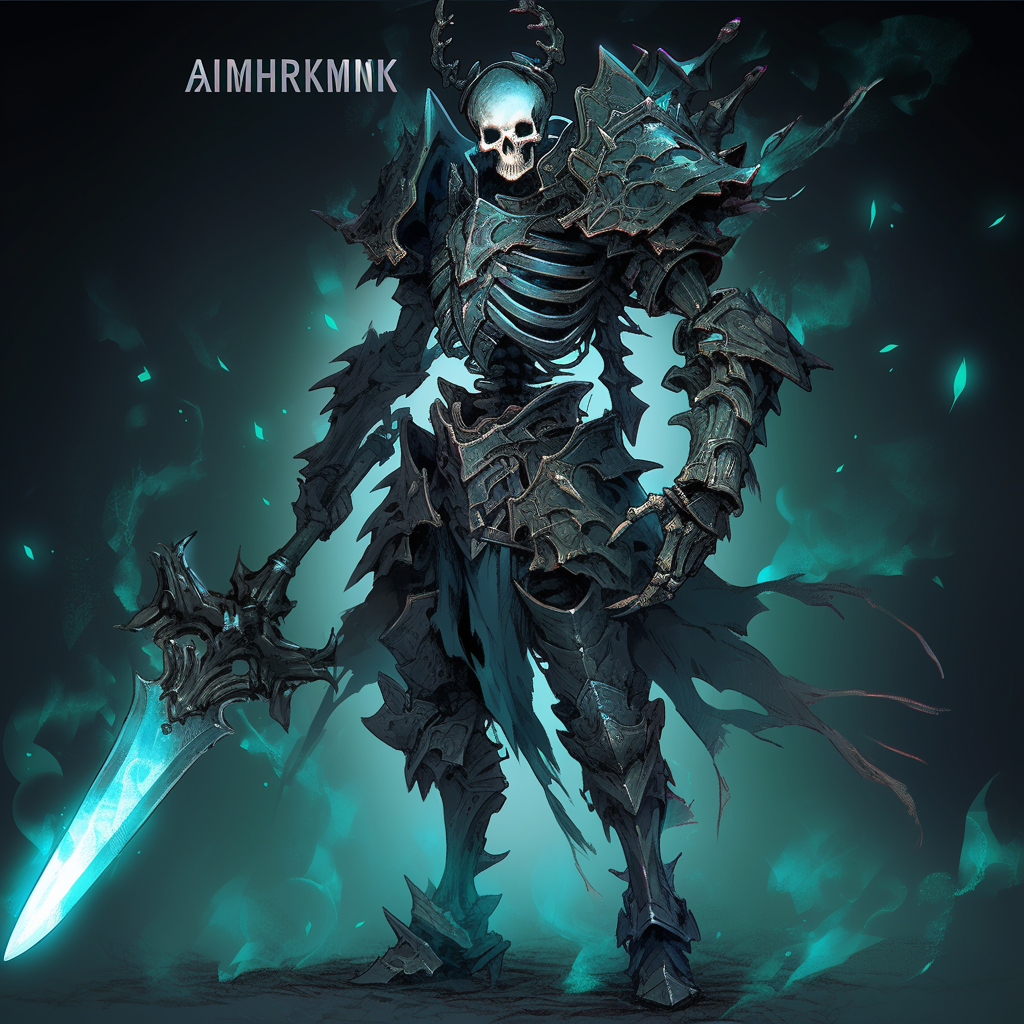 Grimdark Aetherpunk Skeletal Warden Champion