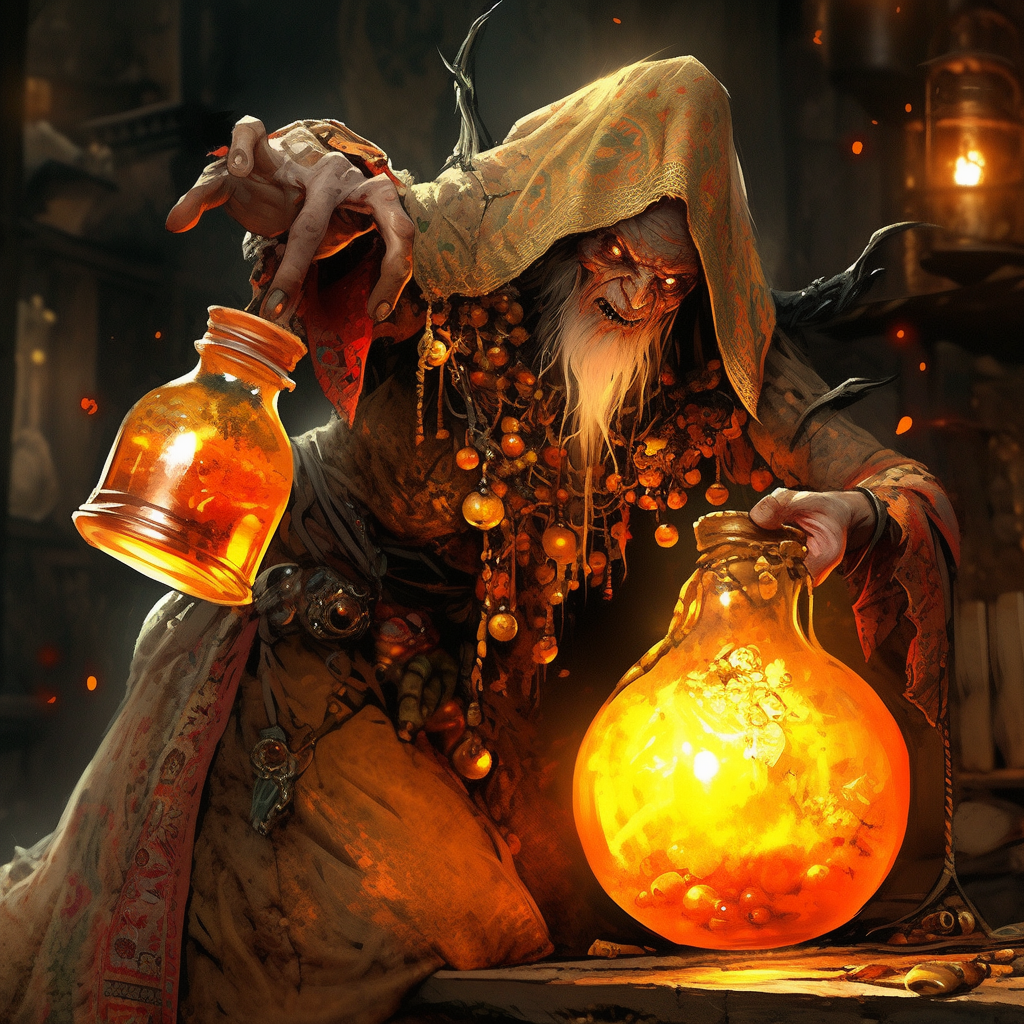 Grimdark mystic Baba Jaga artwork