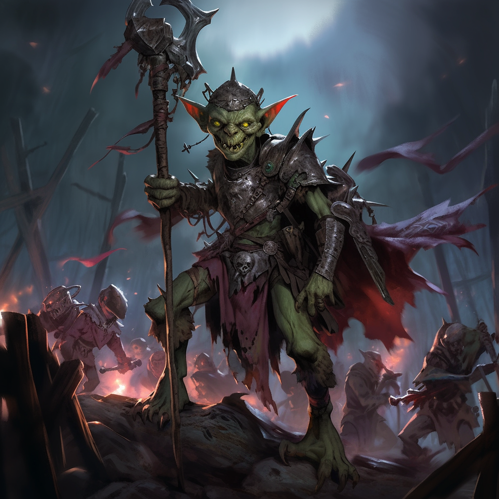 Dark Fantasy Imperial Goblin Standard-bearer