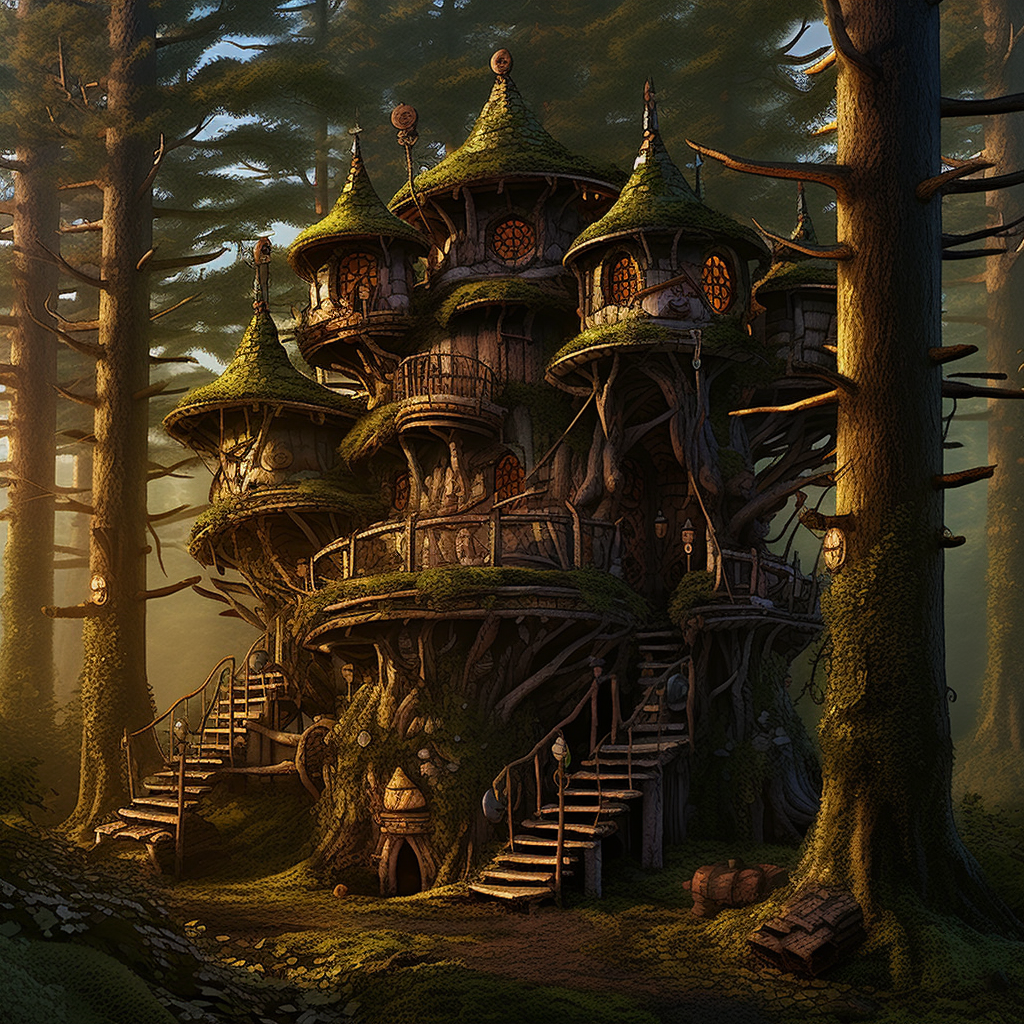 Mystic Medieval Fir Forest - Enchanting Dwarven Hut