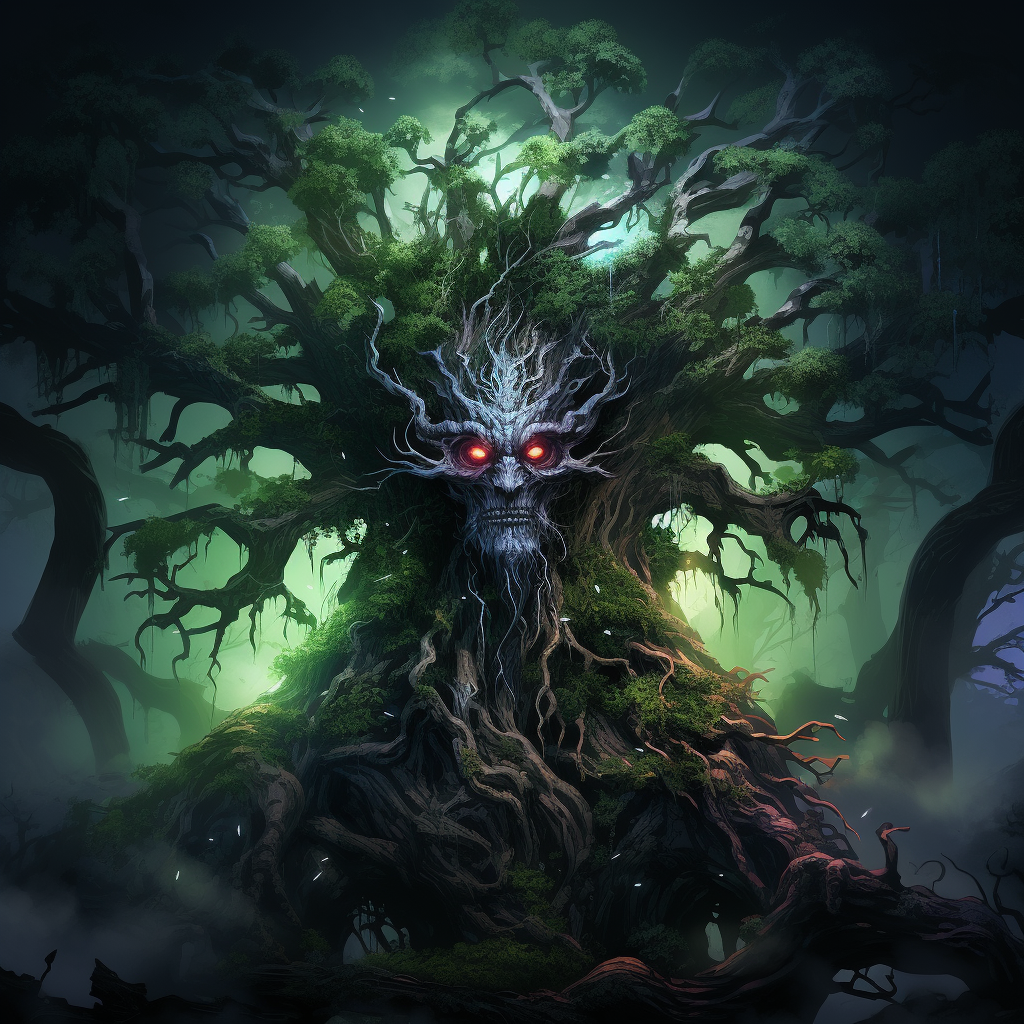 Grimdark mystic primordial ageless oak treant artwork