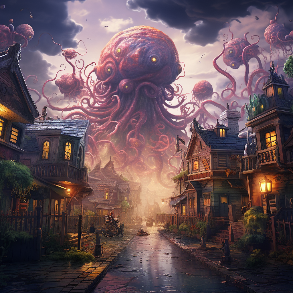 Supernatural Mystic Town with Tentacles