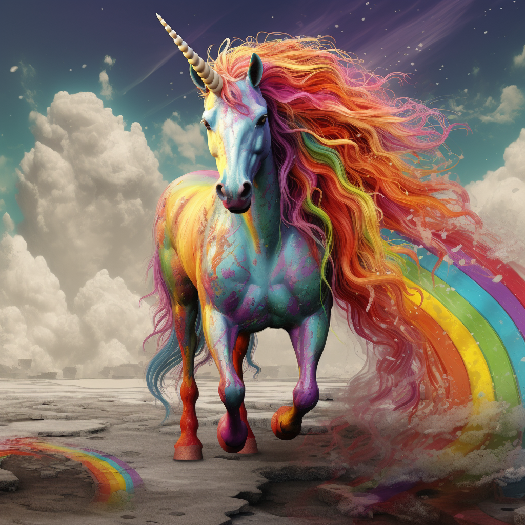 Gritty Unicorn Walking Rainbow