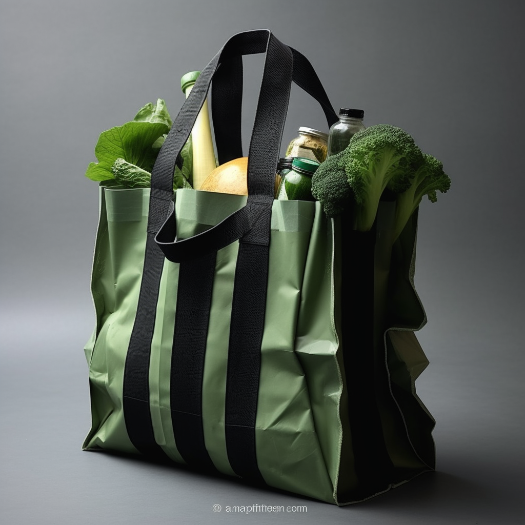 Durable track tarp grocery bag