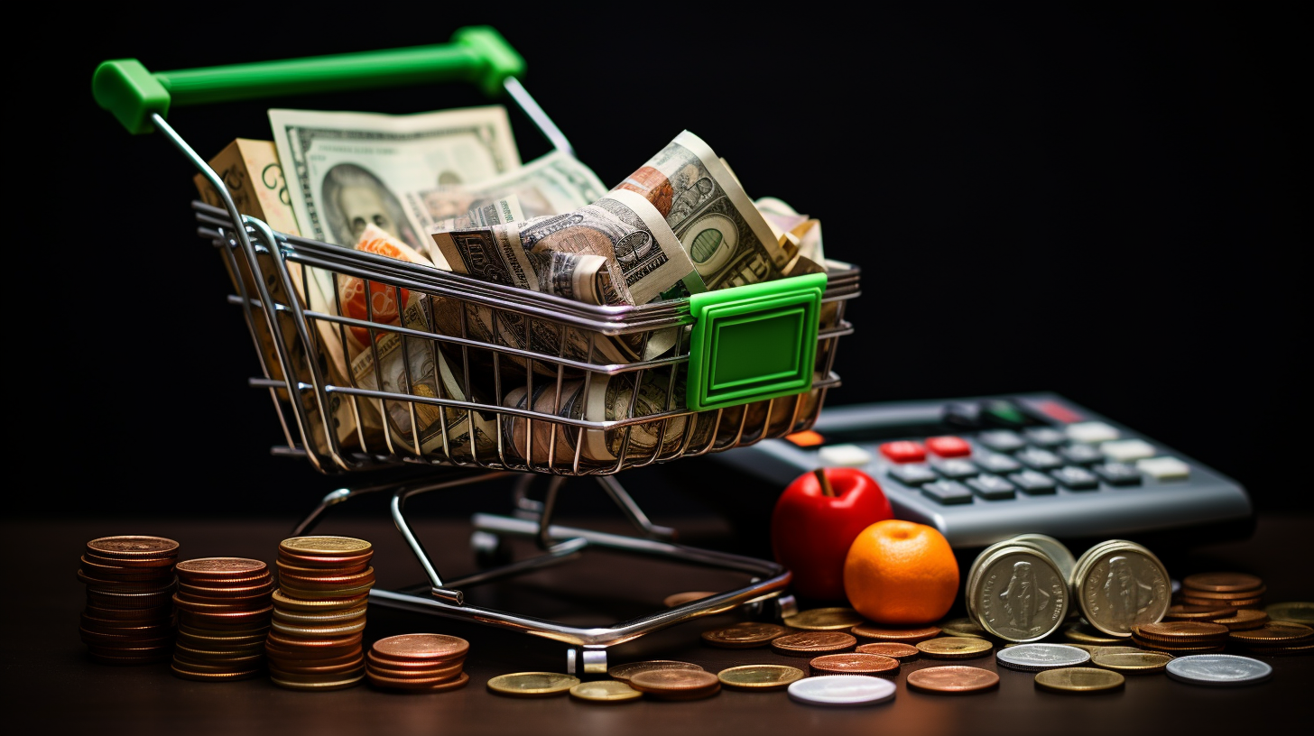 Grocery Basket with Fresh Groceries