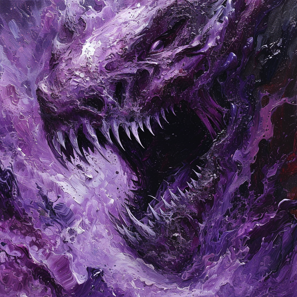 Grotesque Cosmic Horror Acrylic Painting