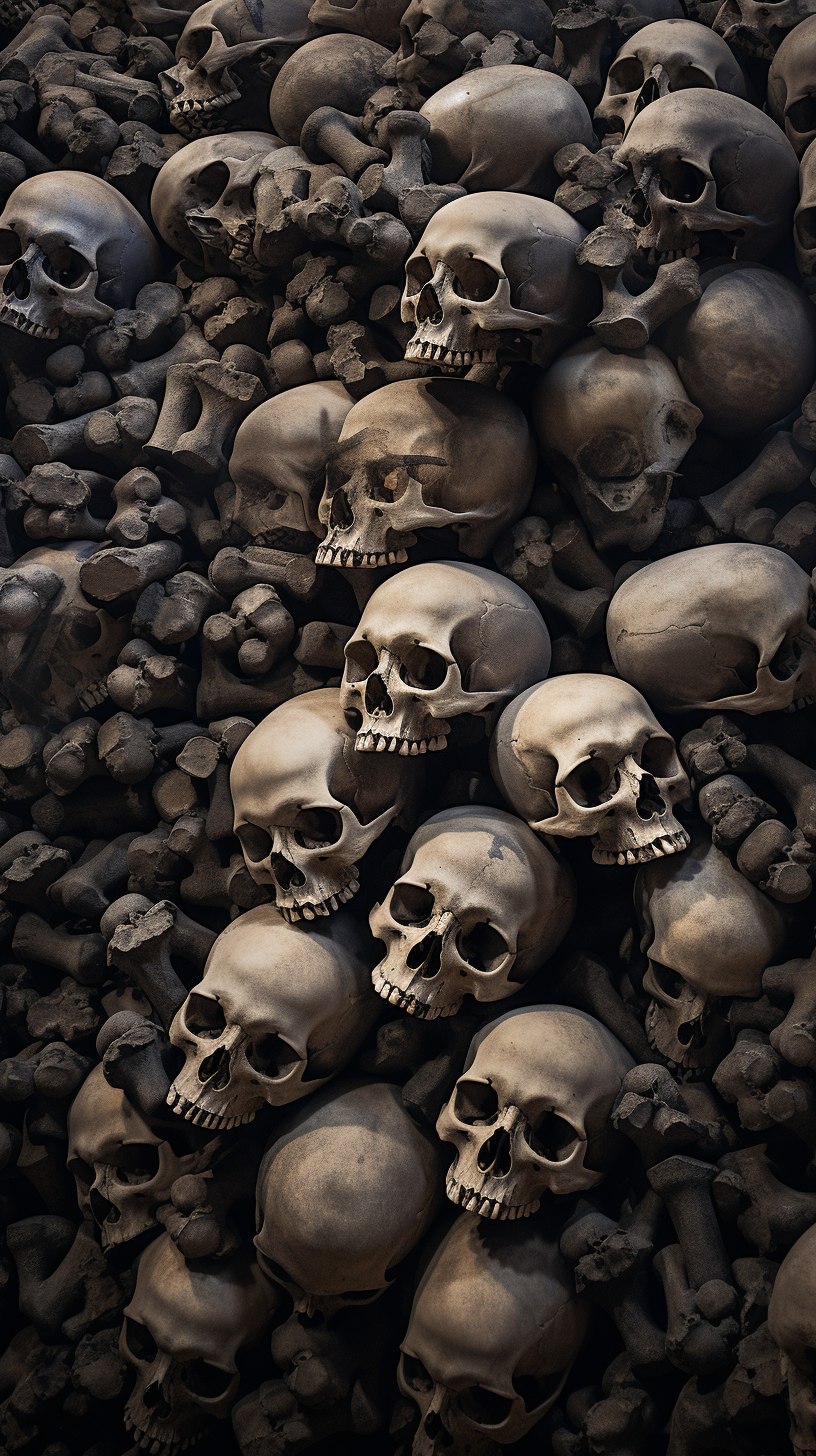 Skulls lying on the ground