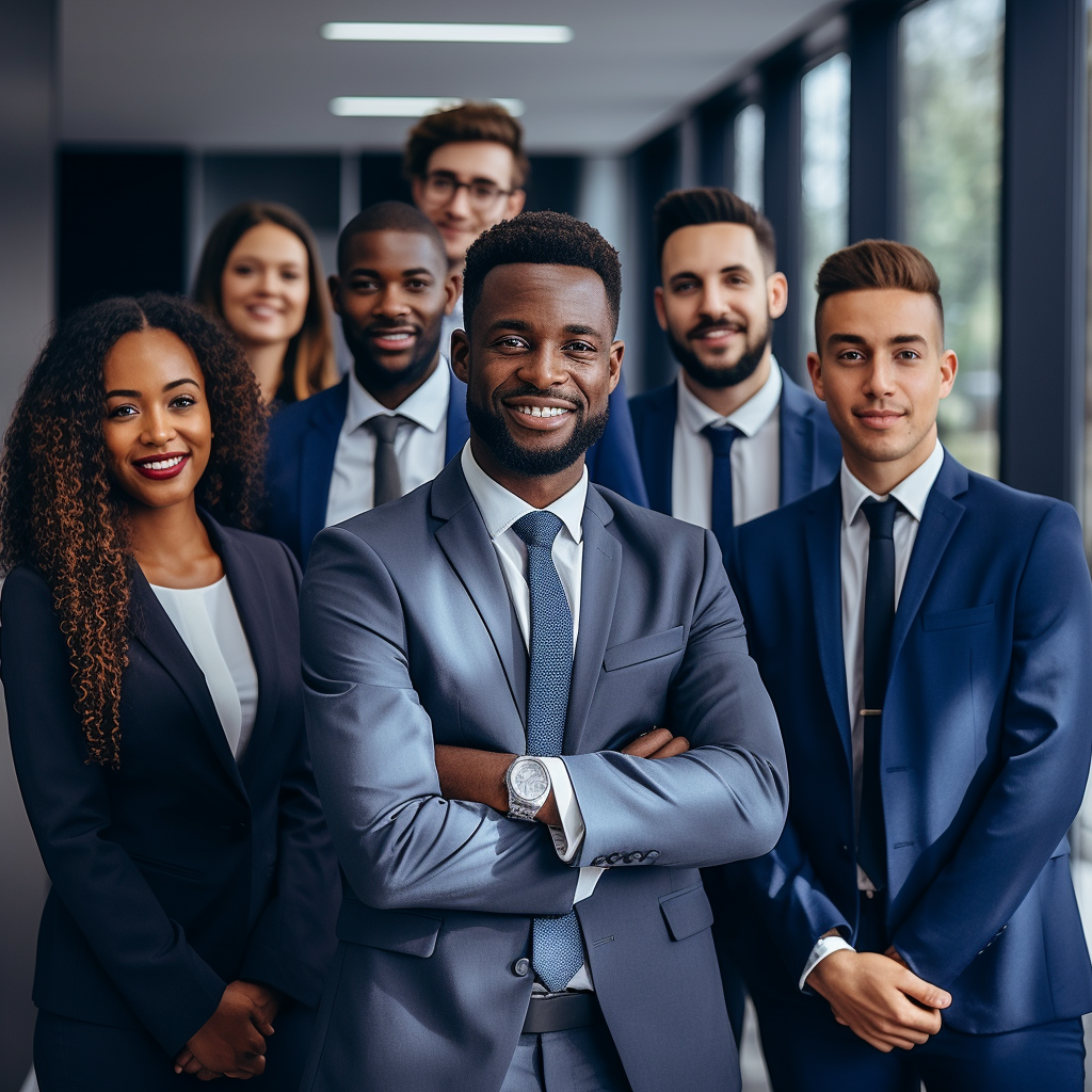 Group of Gorgeous Black Professionals Smiling