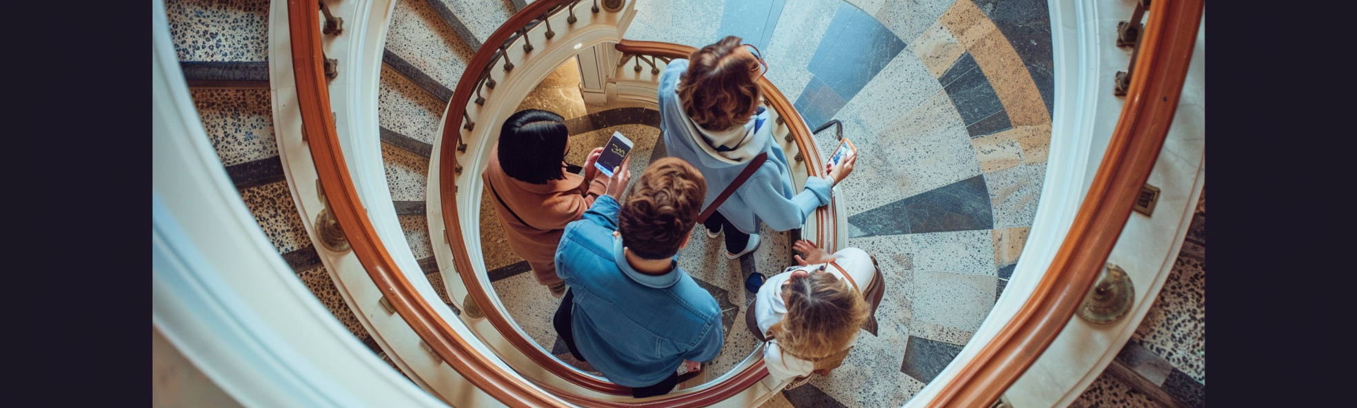 Adults in Milan using phone