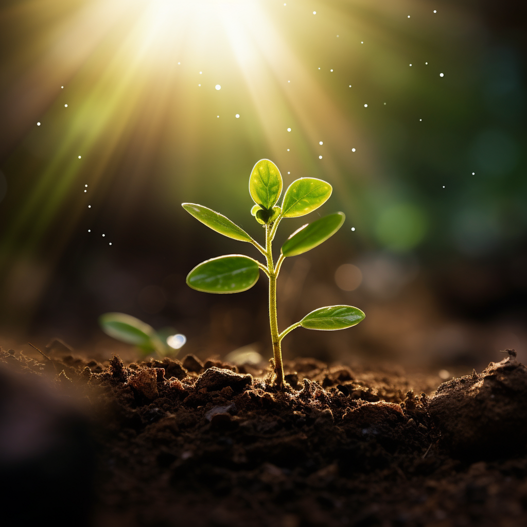 Seedling in Morning Sunlight