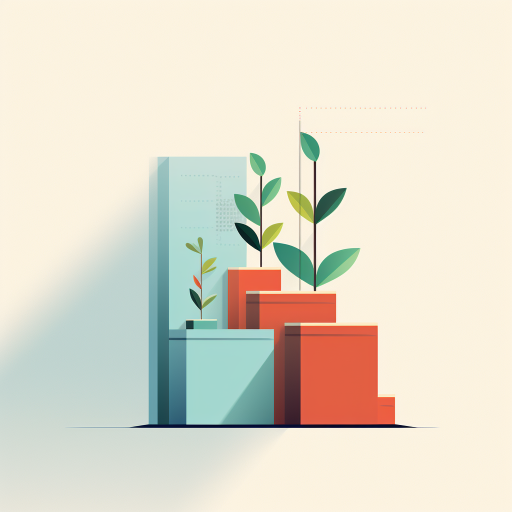 Growth box minimal style flat UX UI