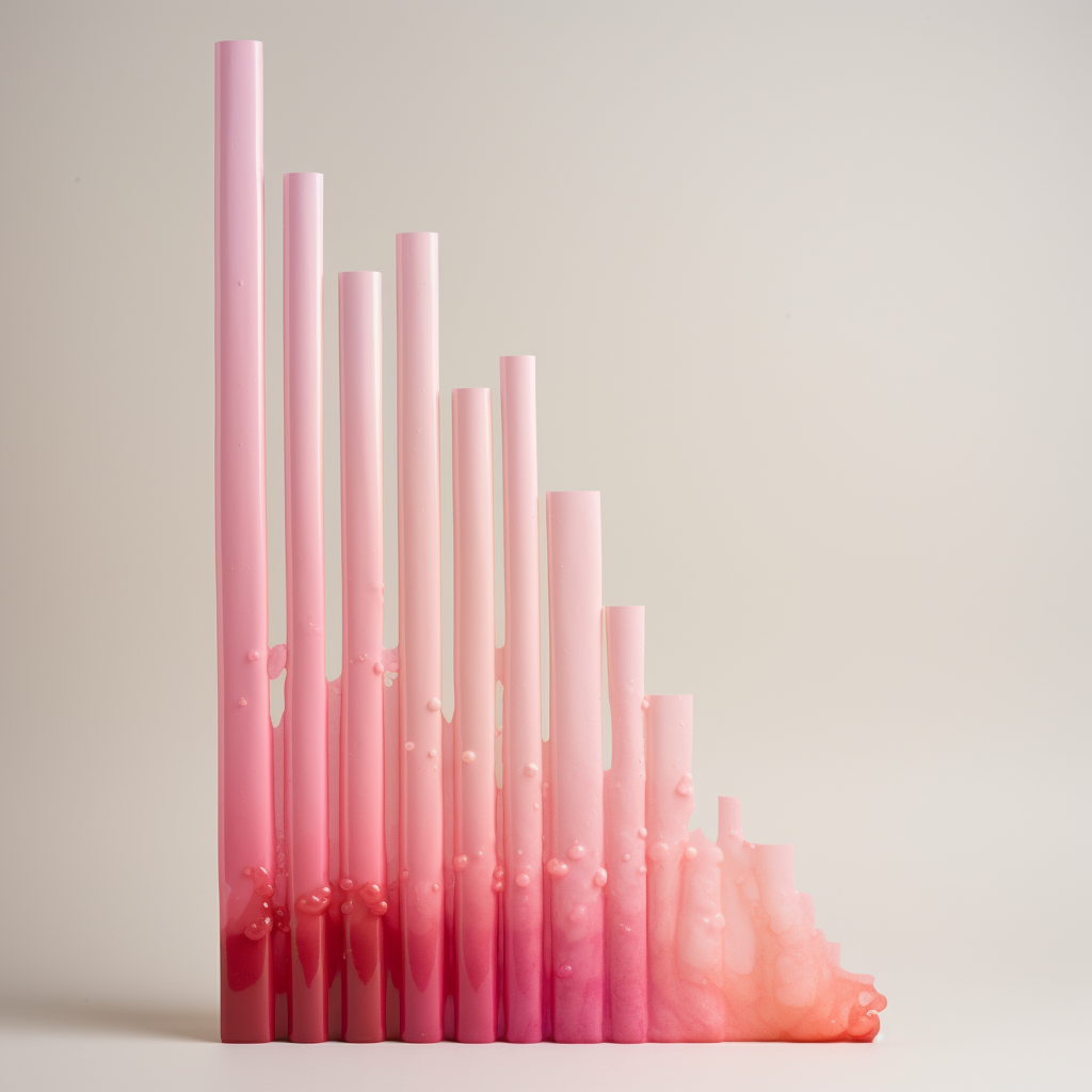 Vibrant Growth Chart on Pink and Green Paper