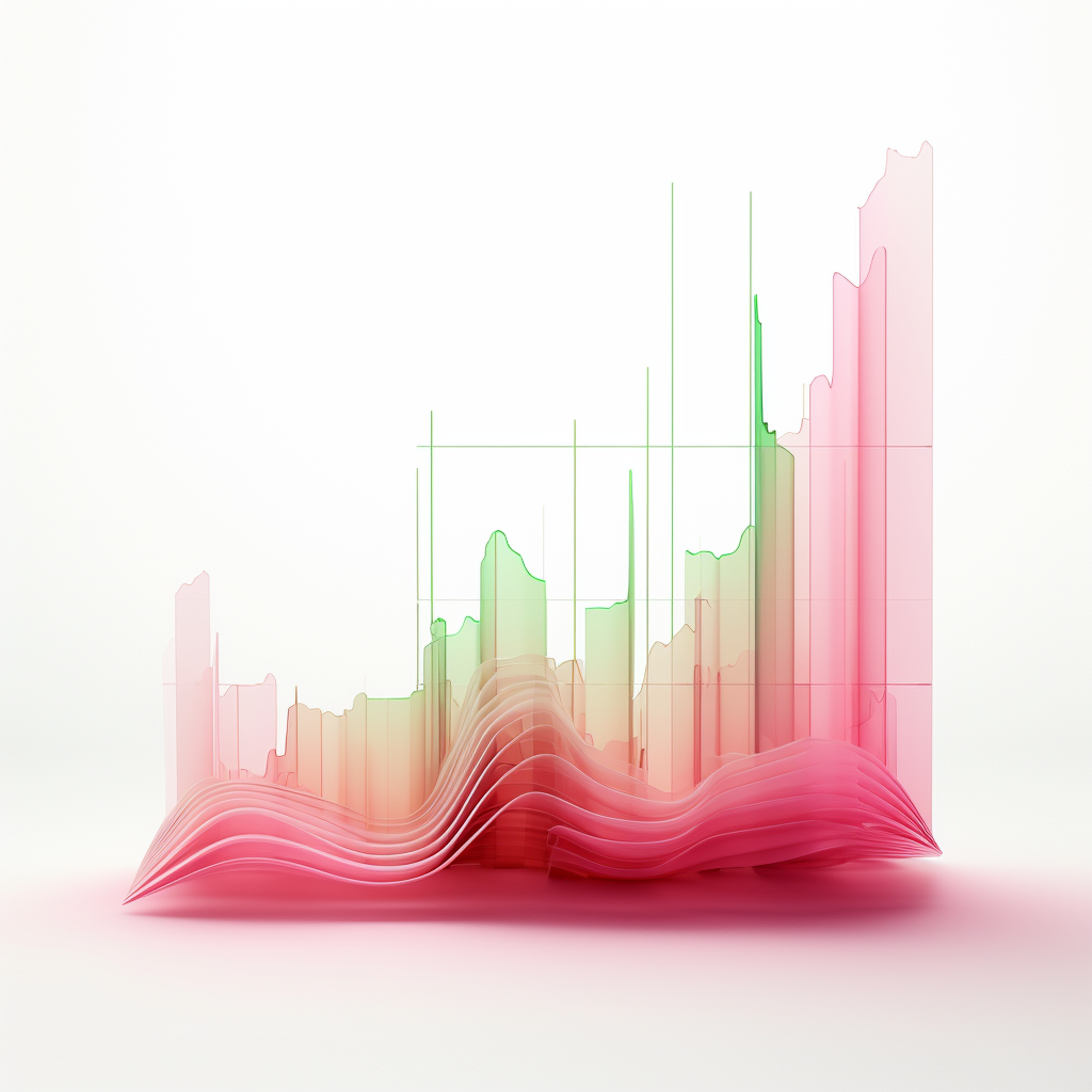 Colorful growth graph chart on white background