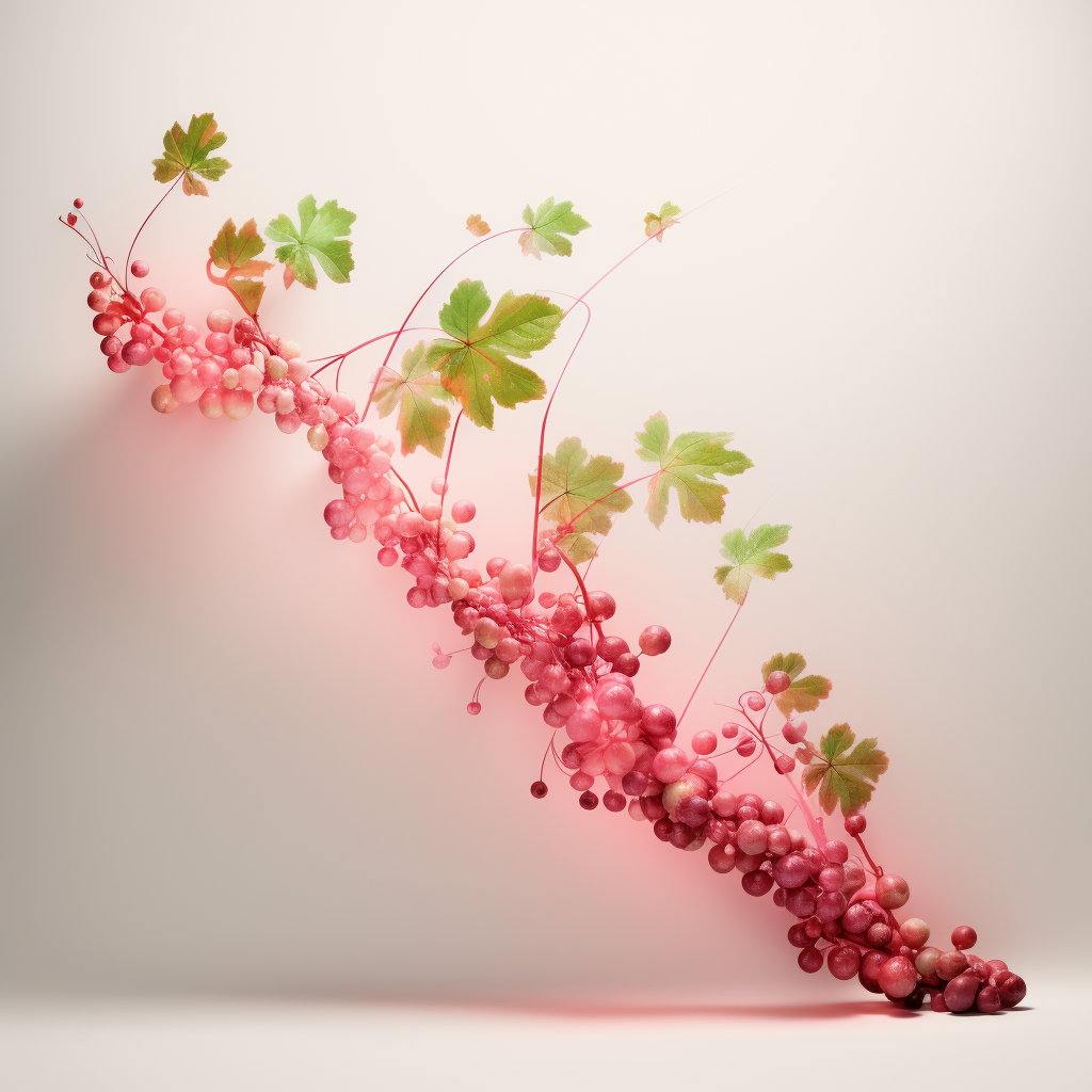 Beautiful Growth Graph Chart with Pink and Green Vines