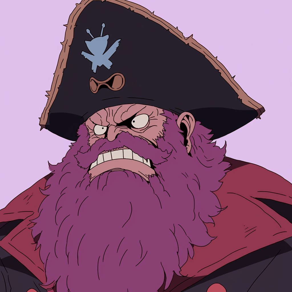 Gruff cowboy dwarf one piece marine captain pirate punk