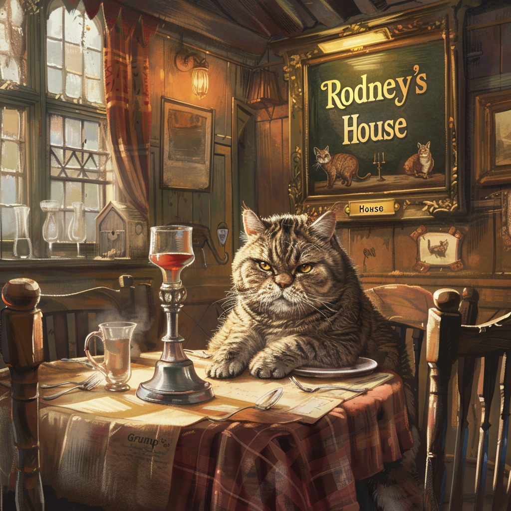 British pub grump cat menu cover