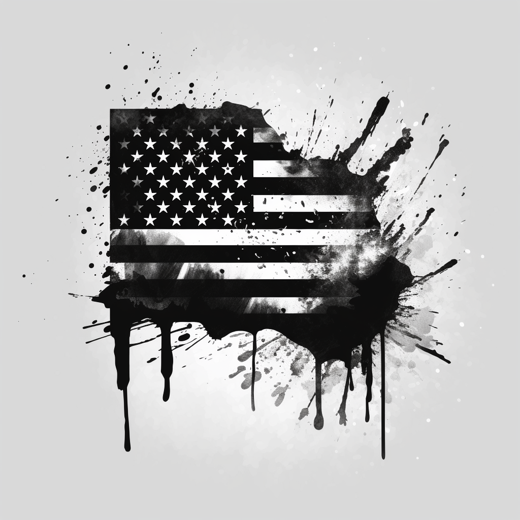 Grunge US Flag Design Logo