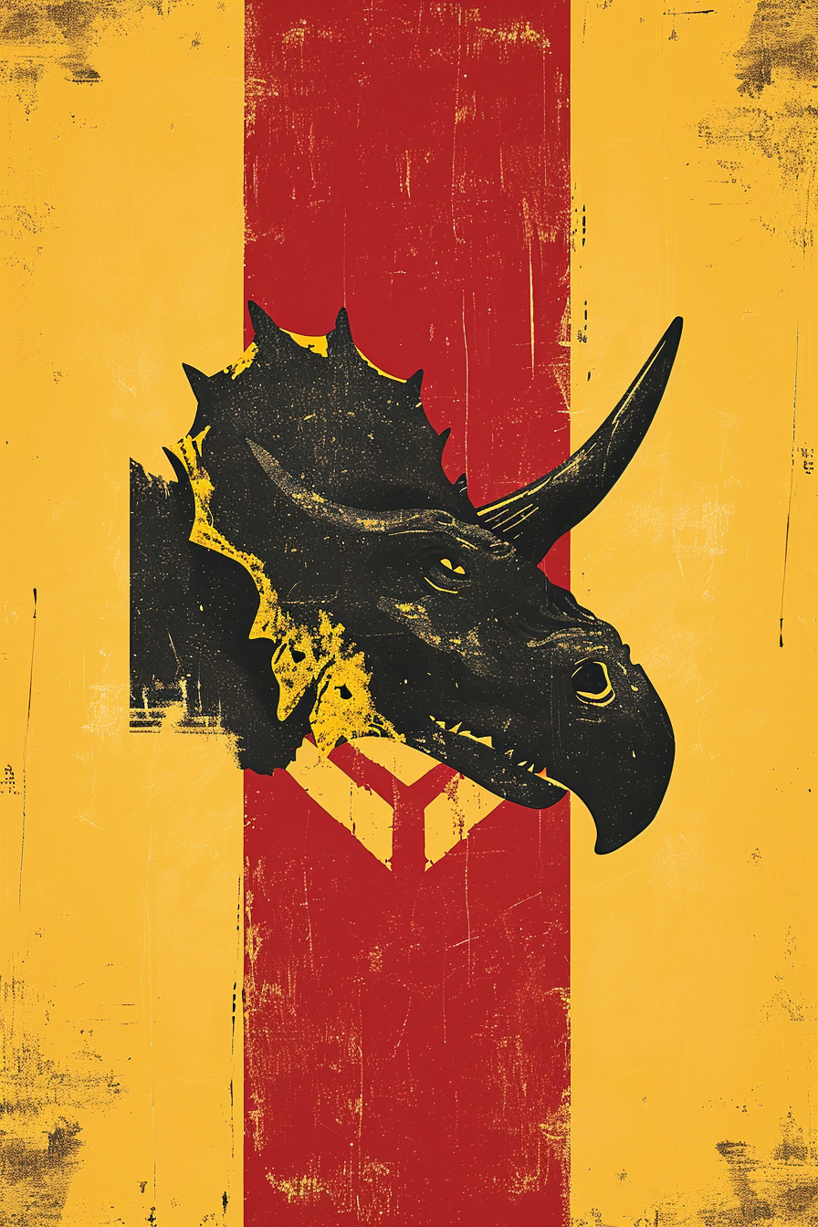 Gryffondor Flag with Triceratops Symbol