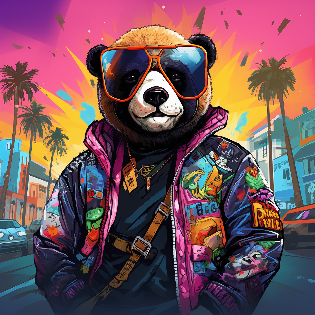 Colorful GTA Style Funky Panda