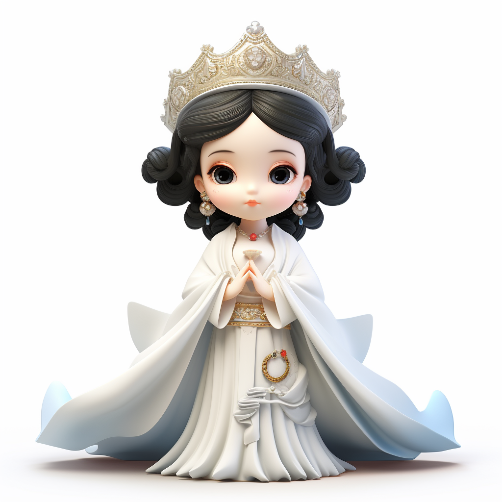 Cute illustration of Guan Yin Bodhisattva Goddess