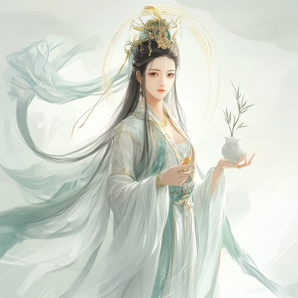 Serene Guanyin Goddess Figure