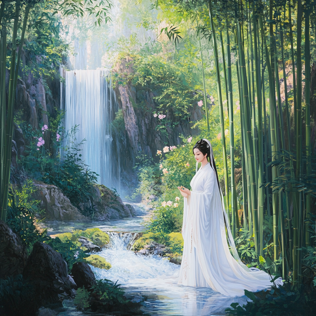 Graceful Guanyin in Bamboo Forest