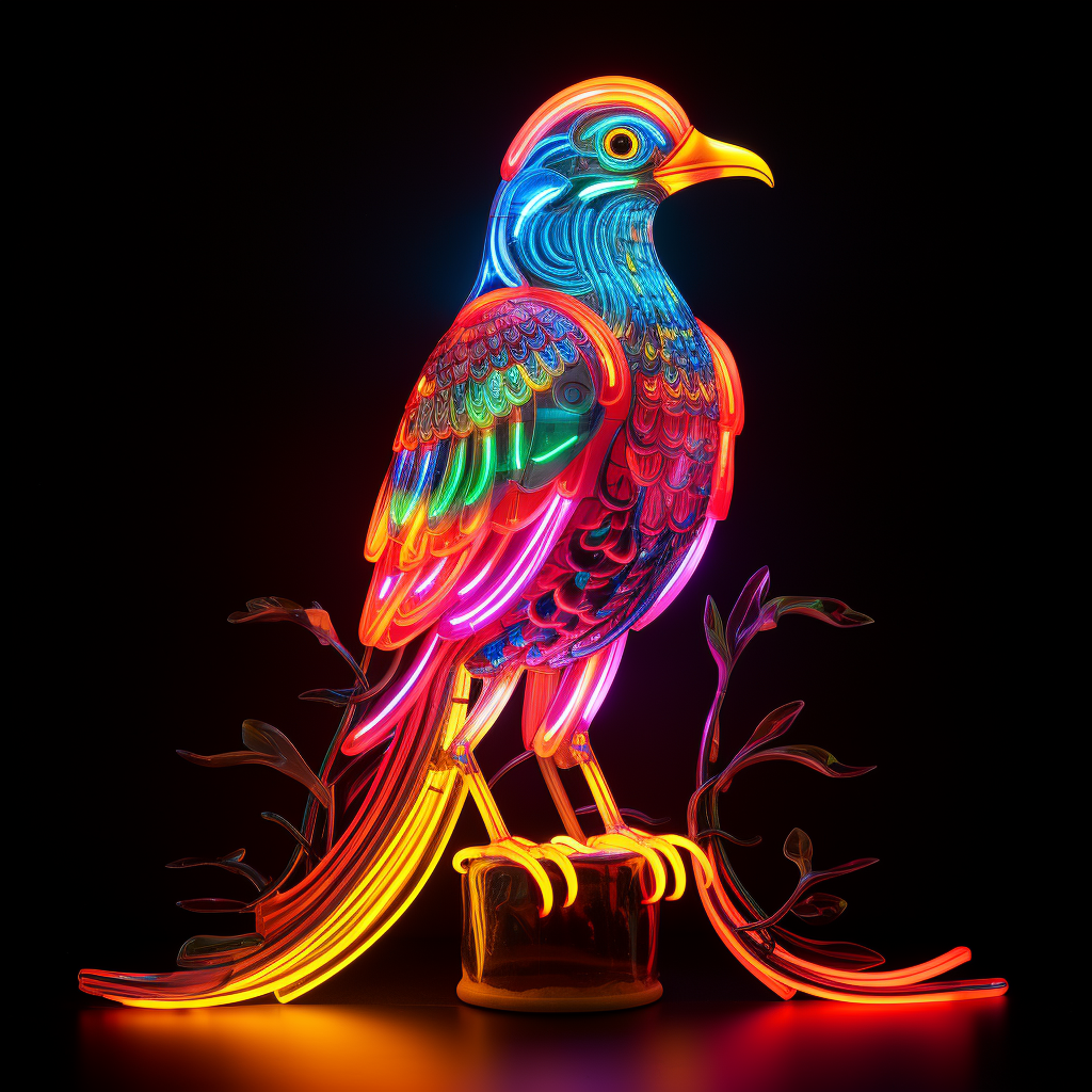 Beautiful Guatemalan Quetzal Bird Neon Light