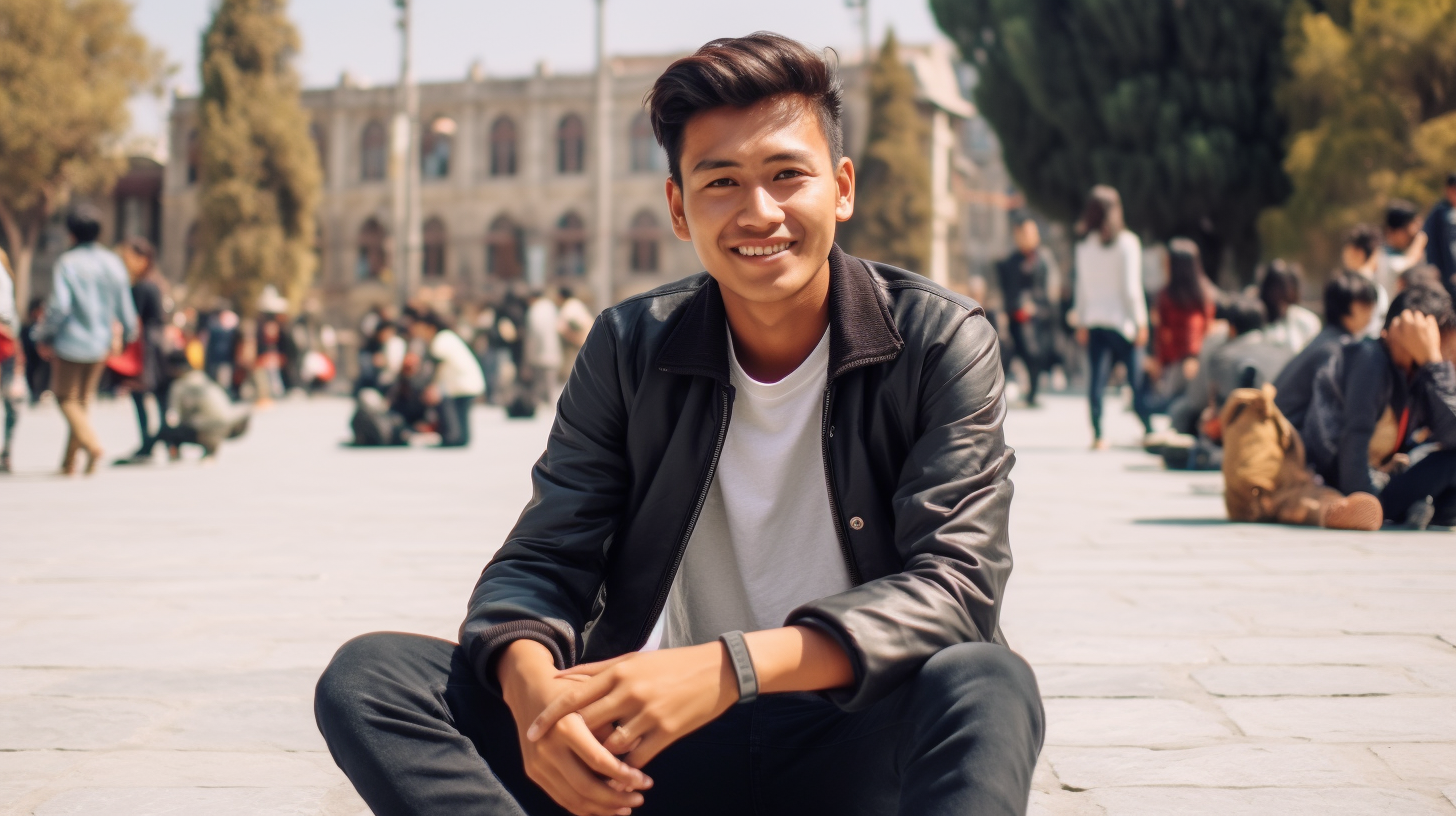 Cute Guatemalan Boy Smiling in Town Square