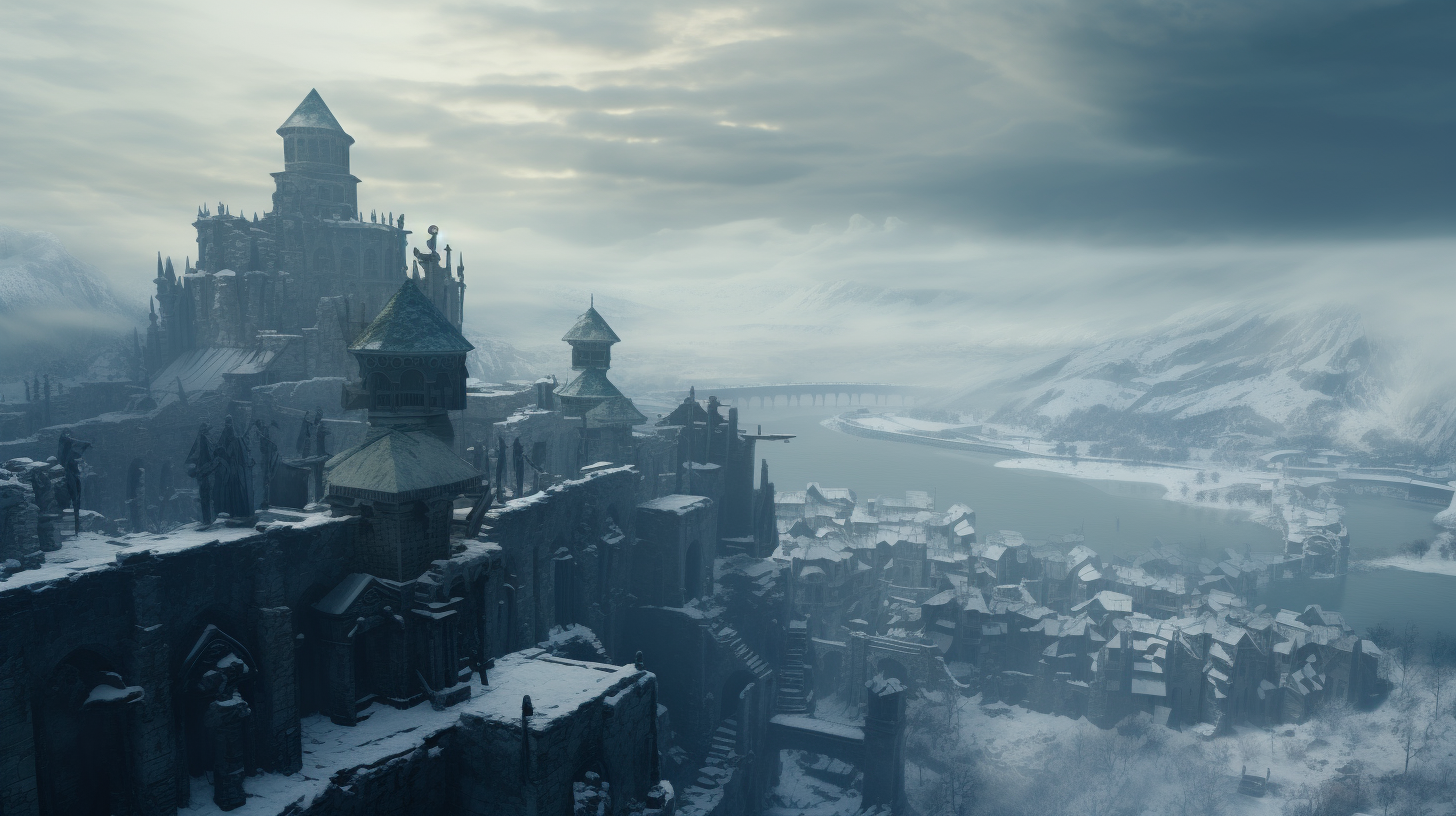 Frozen Ancient Land Cinematic Still