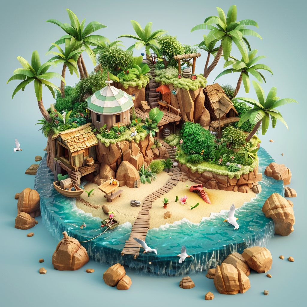 Guinea Pigs Paradise Island 3D Model