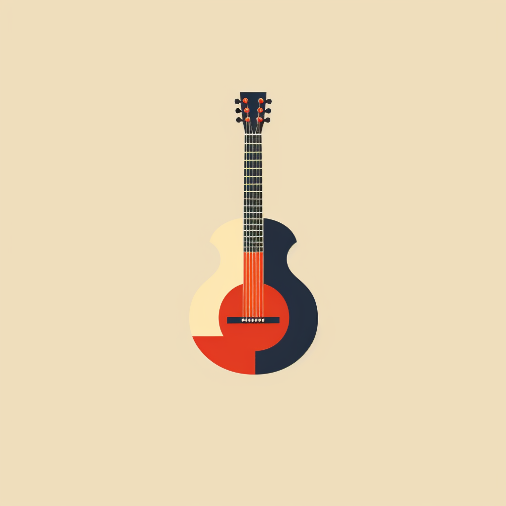 Minimal guitar logo design