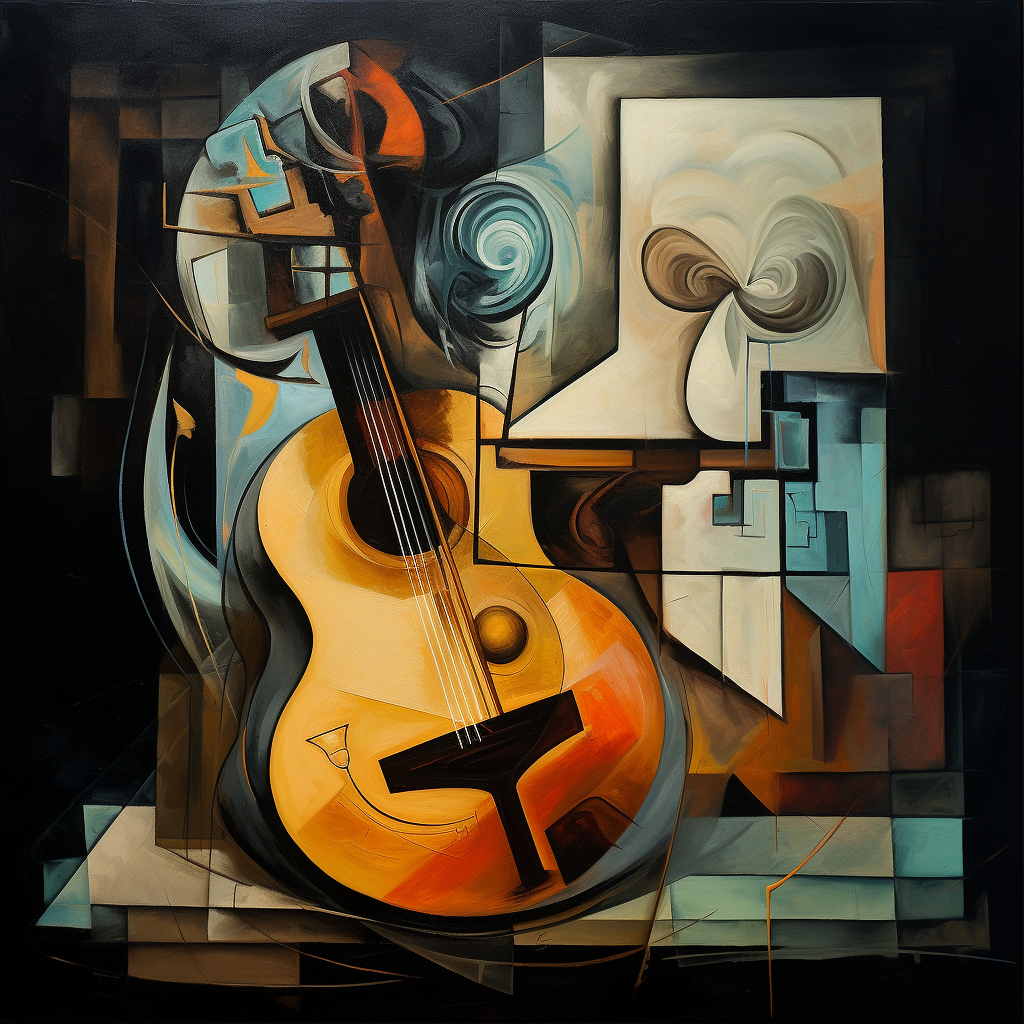 Mind and Guitar Oil Painting