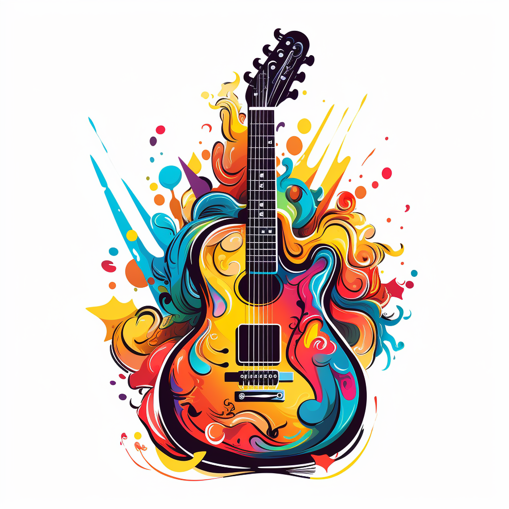 Isolated guitar illustration for children