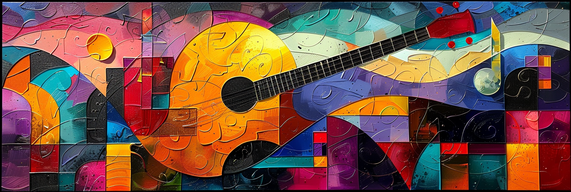 Pop Art Guitar Music Scene