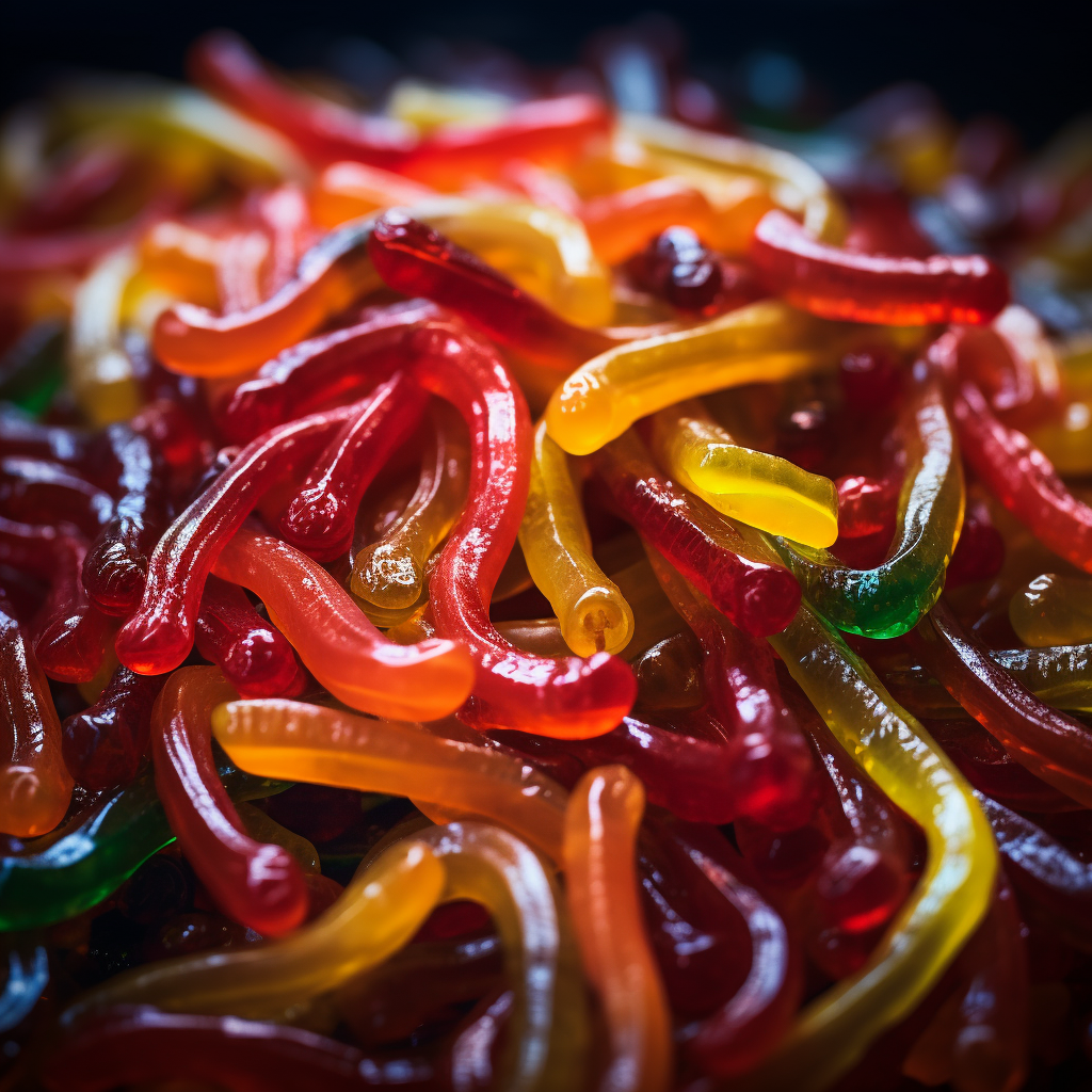 Colorful Gummy Worms Candy