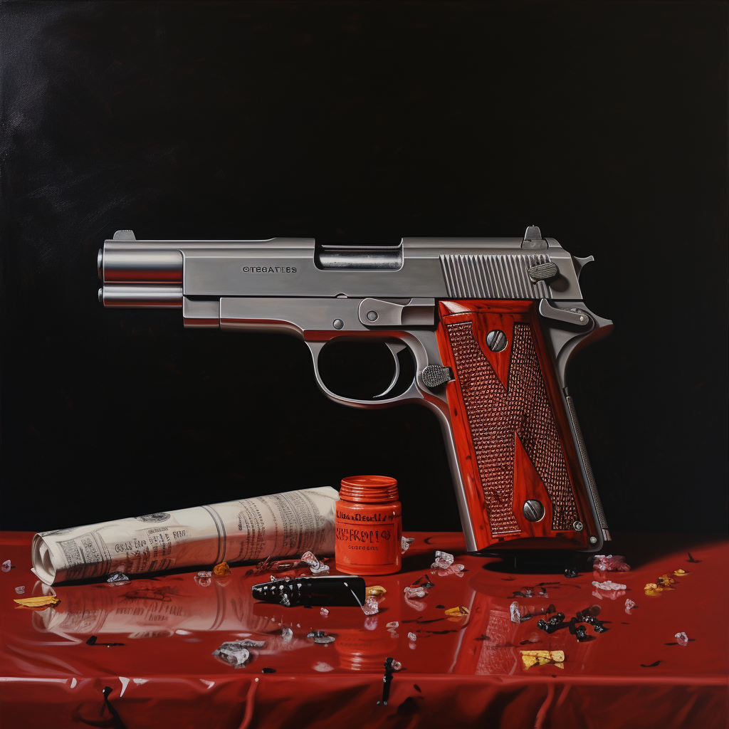 Hyperrealist gun and bullet