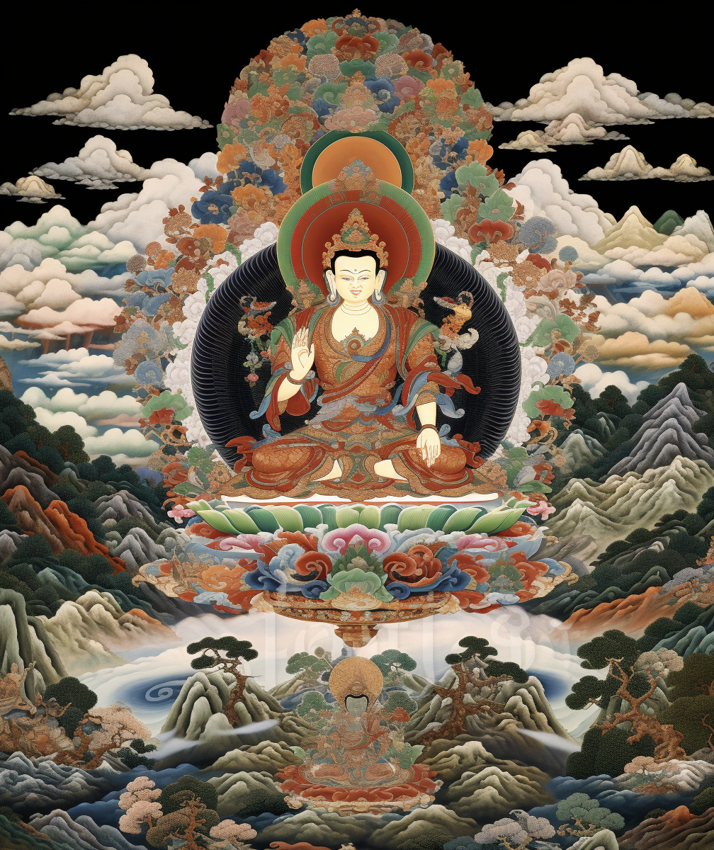 Guru Padmasambhava landscape meditation