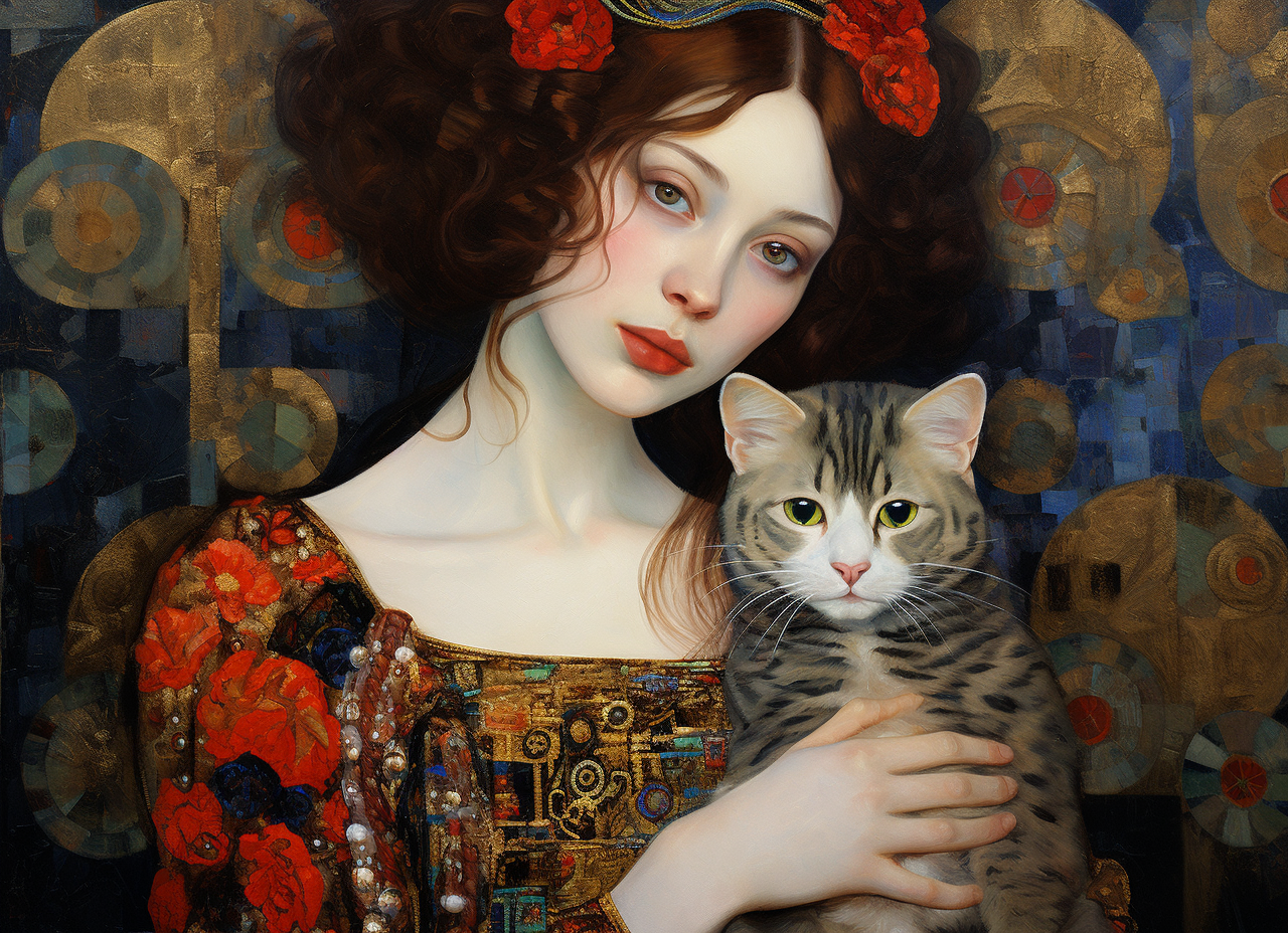 Ornate Gustav Klimt Painting - Beautiful Irish Woman