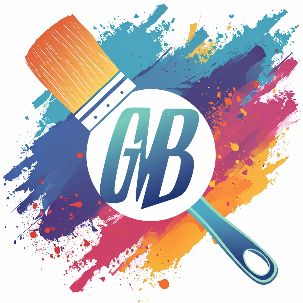 Color Logo with Paint Brush and Paint Splatters