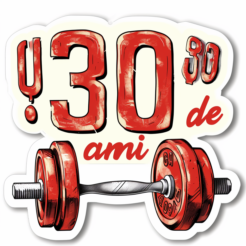 Gym sticker with  30 de ani