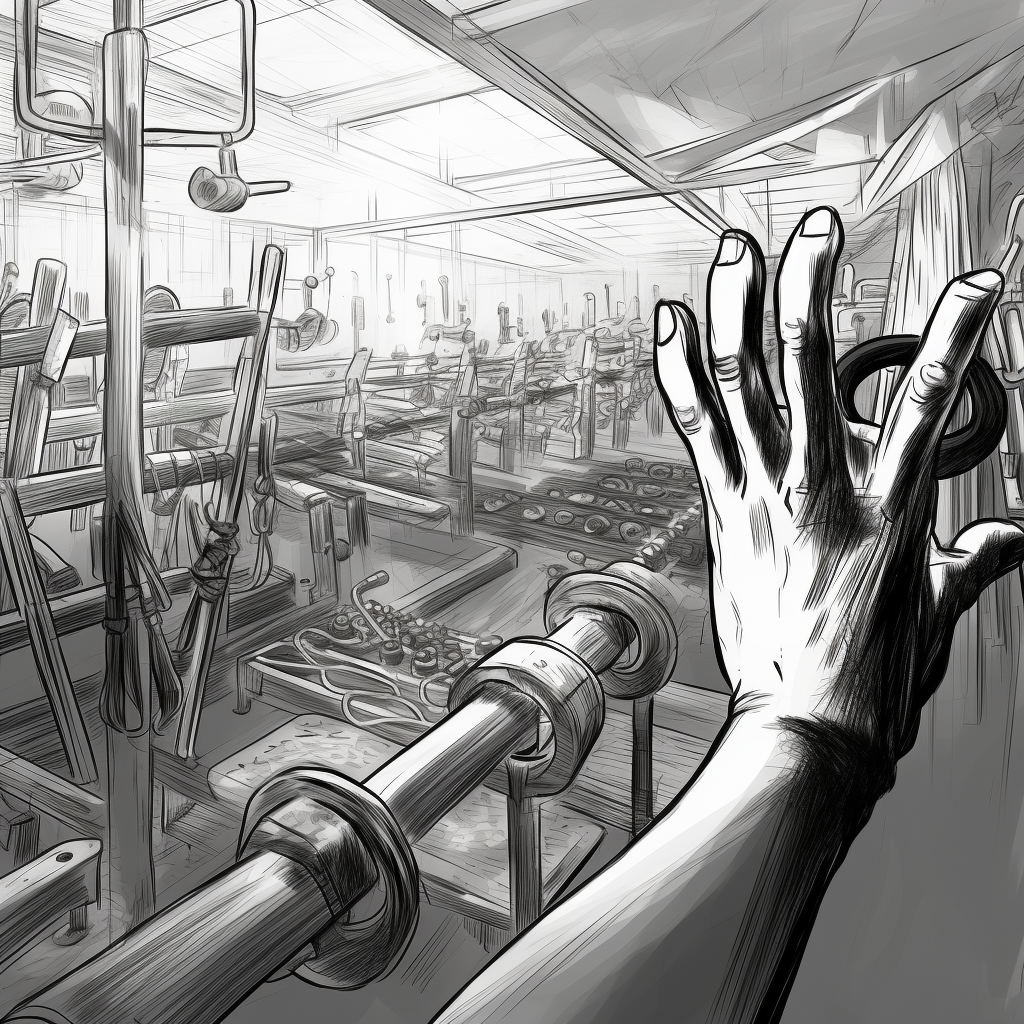 Illustration of hands-on gym equipment