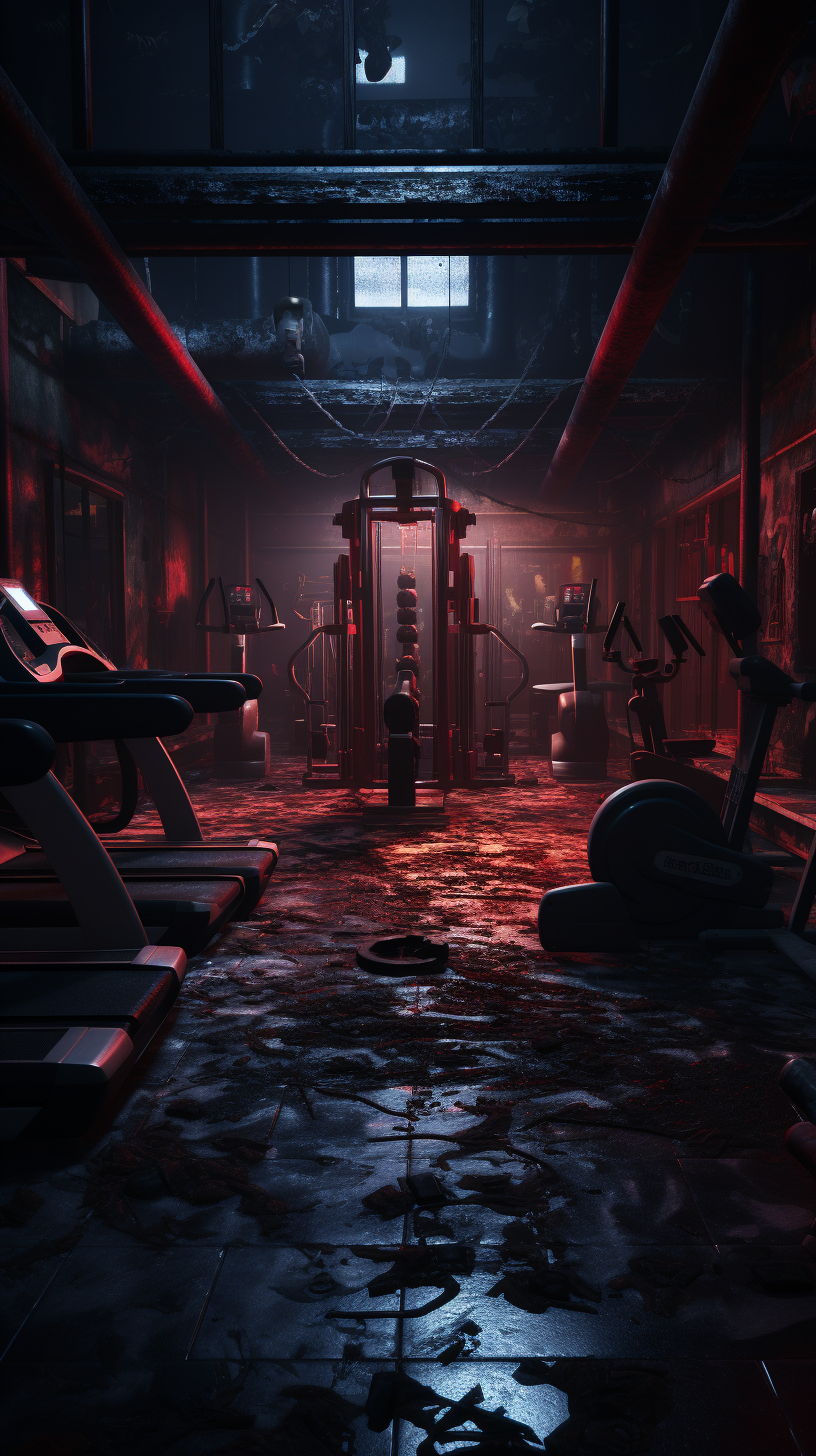 Scary gym at a horror carnival