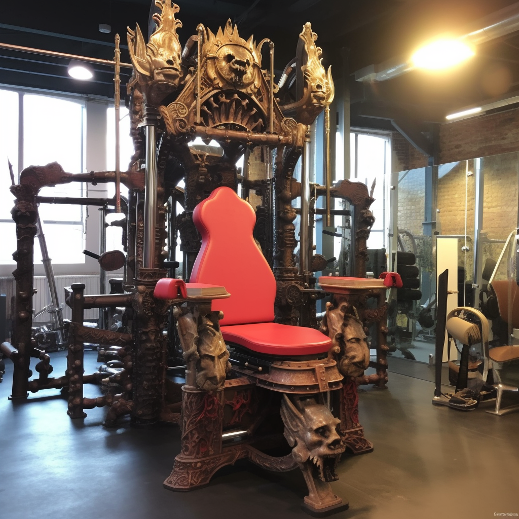 Fitness Throne made of Gym Machines