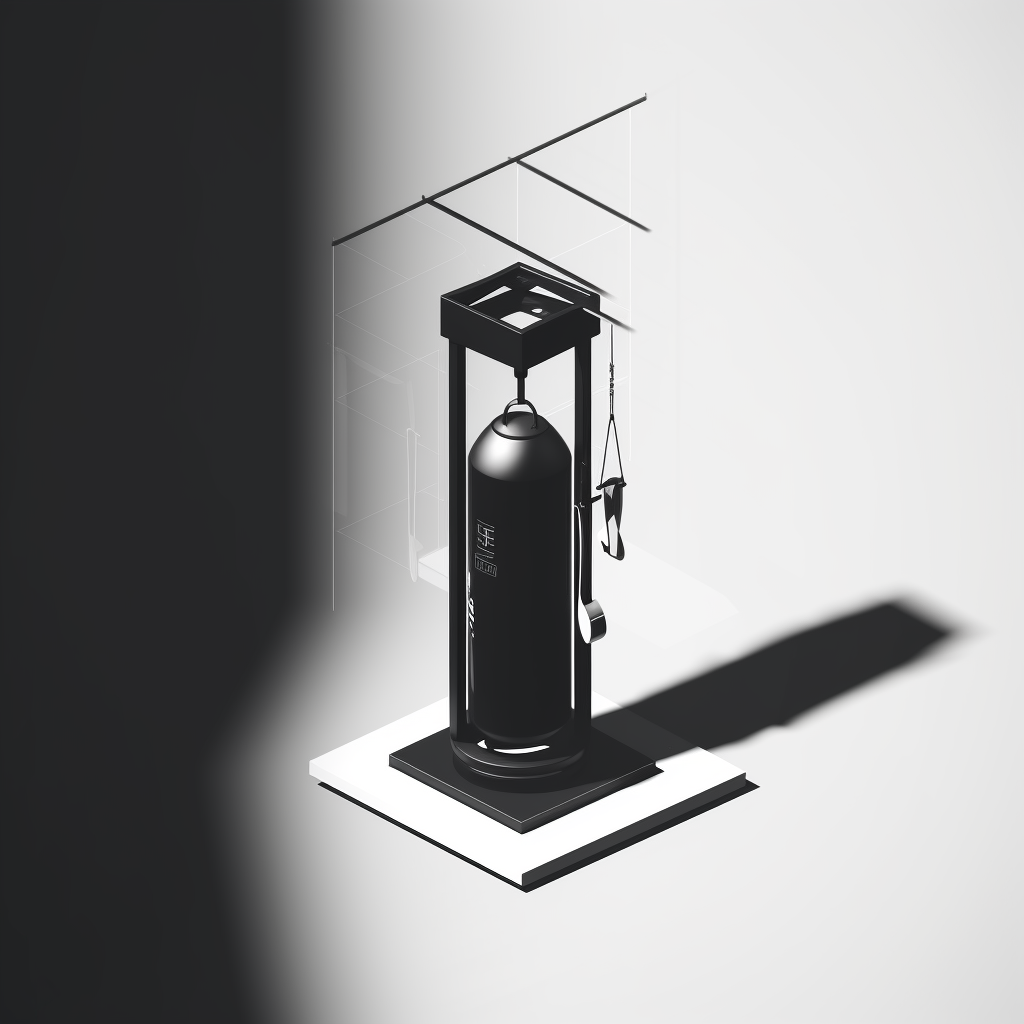 Minimalistic gym punching bag silhouette