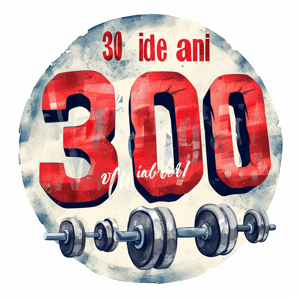 Gym sticker with large number 30