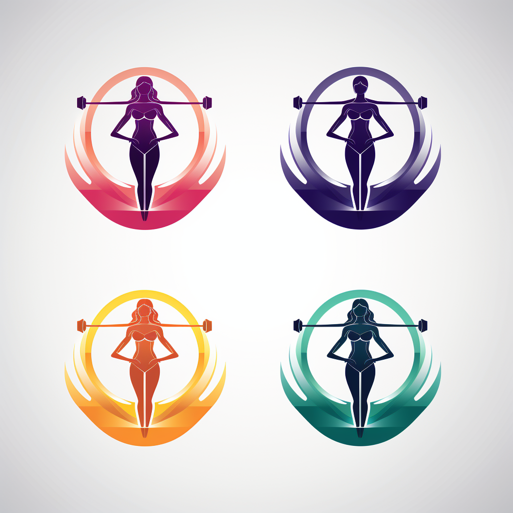 Minimalistic gym female silhouettes logo