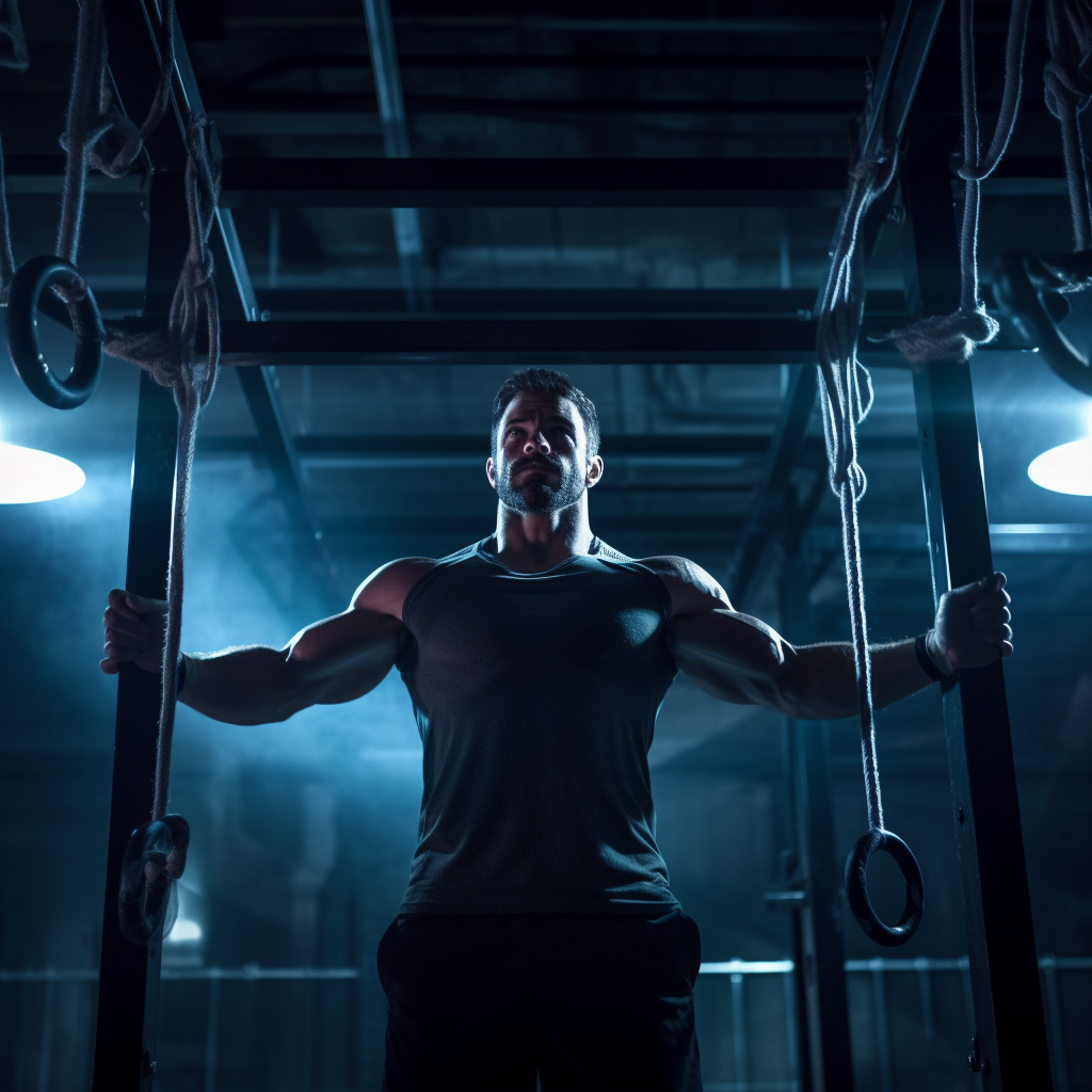 Strong man at the gym