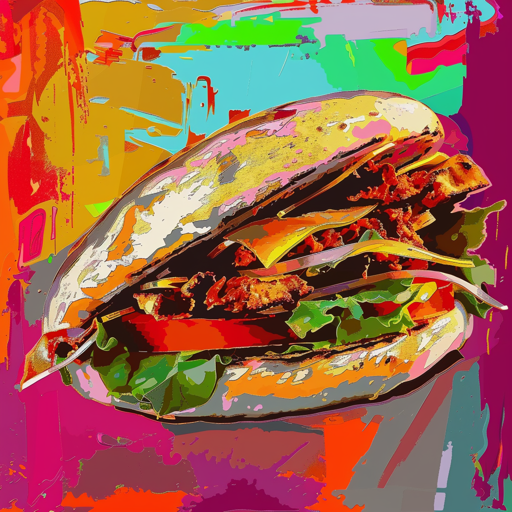 Vibrant gyro Andy Warhol illustration