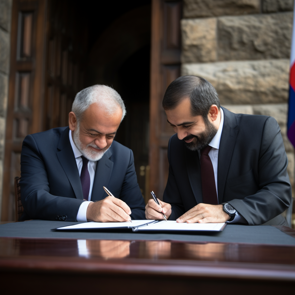 Peace treaty signing between Turkey and Armenia