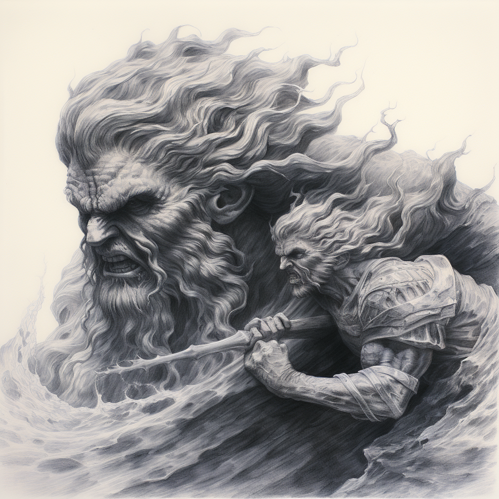 Powerful clash of Hades and Poseidon